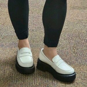 wild fable White Platform Penny Loafers with Black Sole